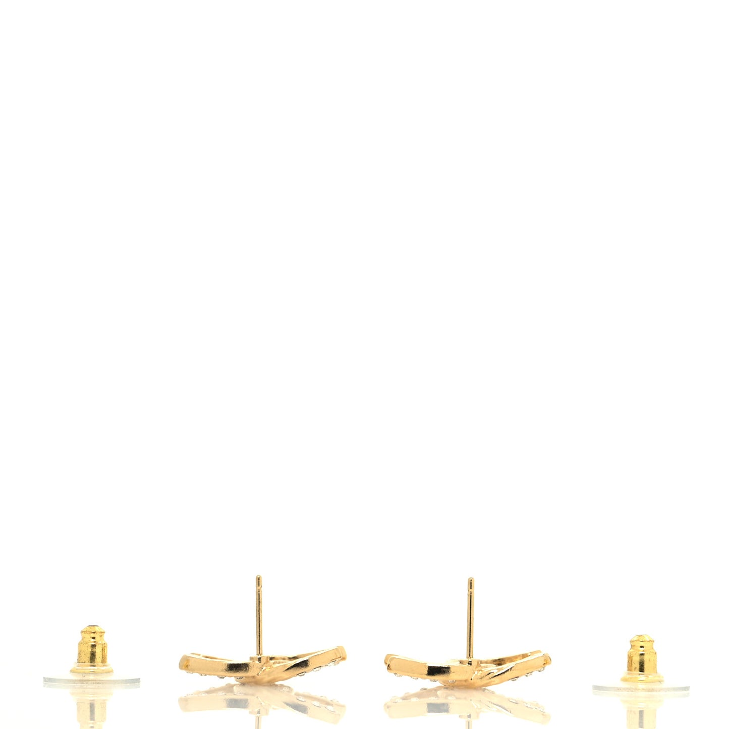 Crystal Twist CC Earrings Gold