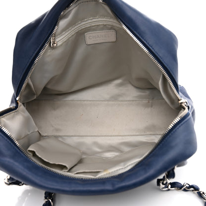 Chanel Lambskin Quilted Medium Chain Around Tote Blue 5 of 12