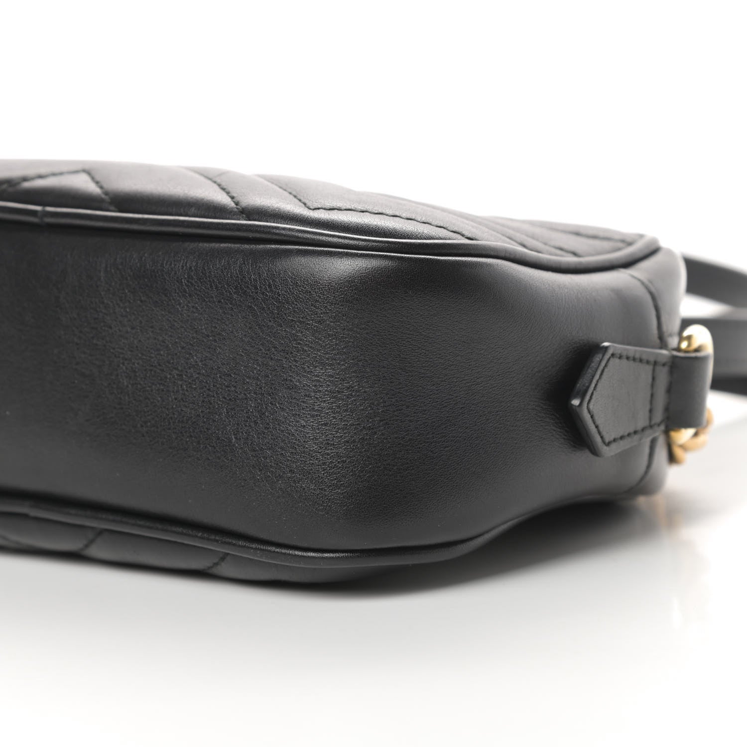 Gucci Calfskin Matelasse Mini GG Marmont Chain Shoulder Bag Black 10 of 10