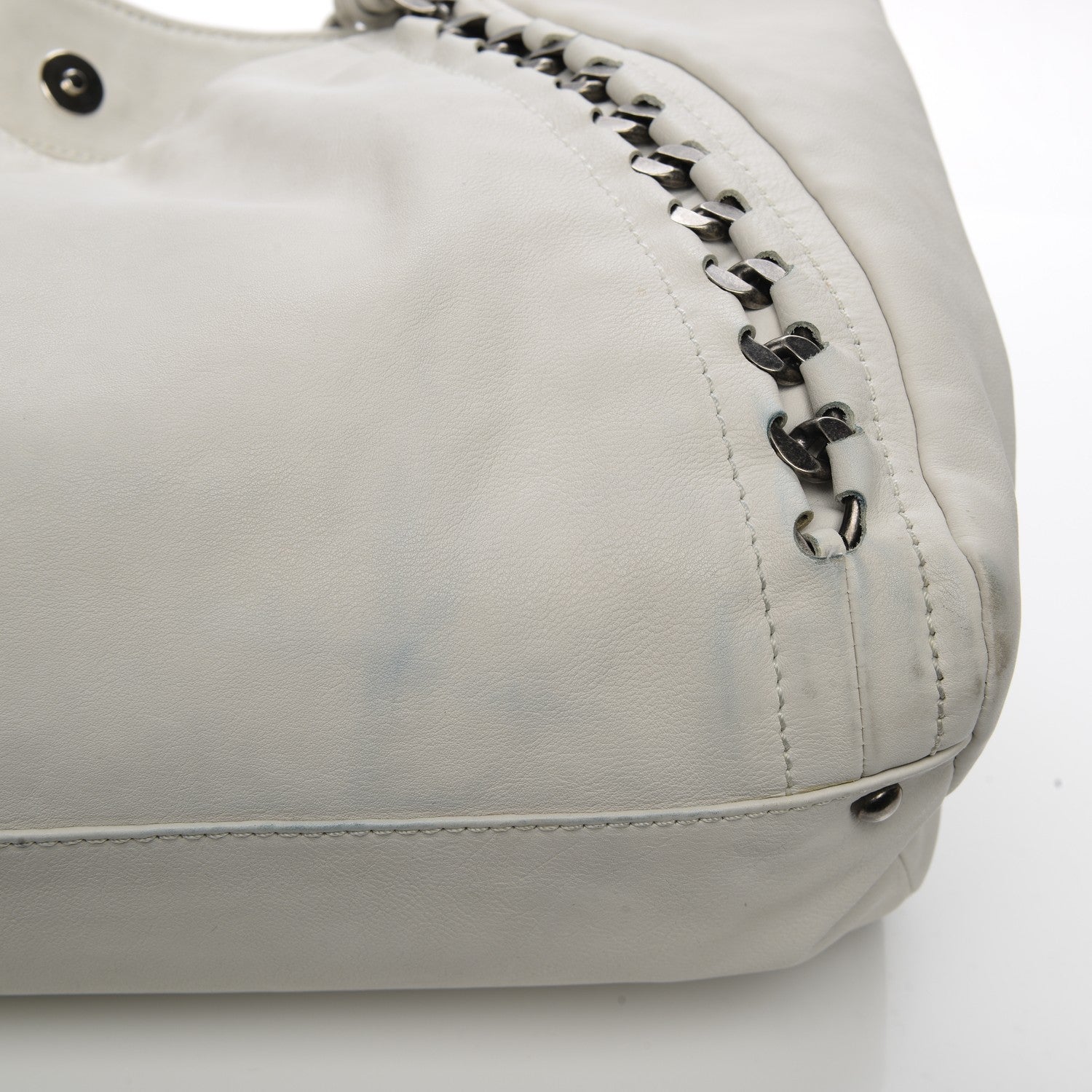 Chanel Calfskin Large East West Modern Chain Tote White 8 of 11