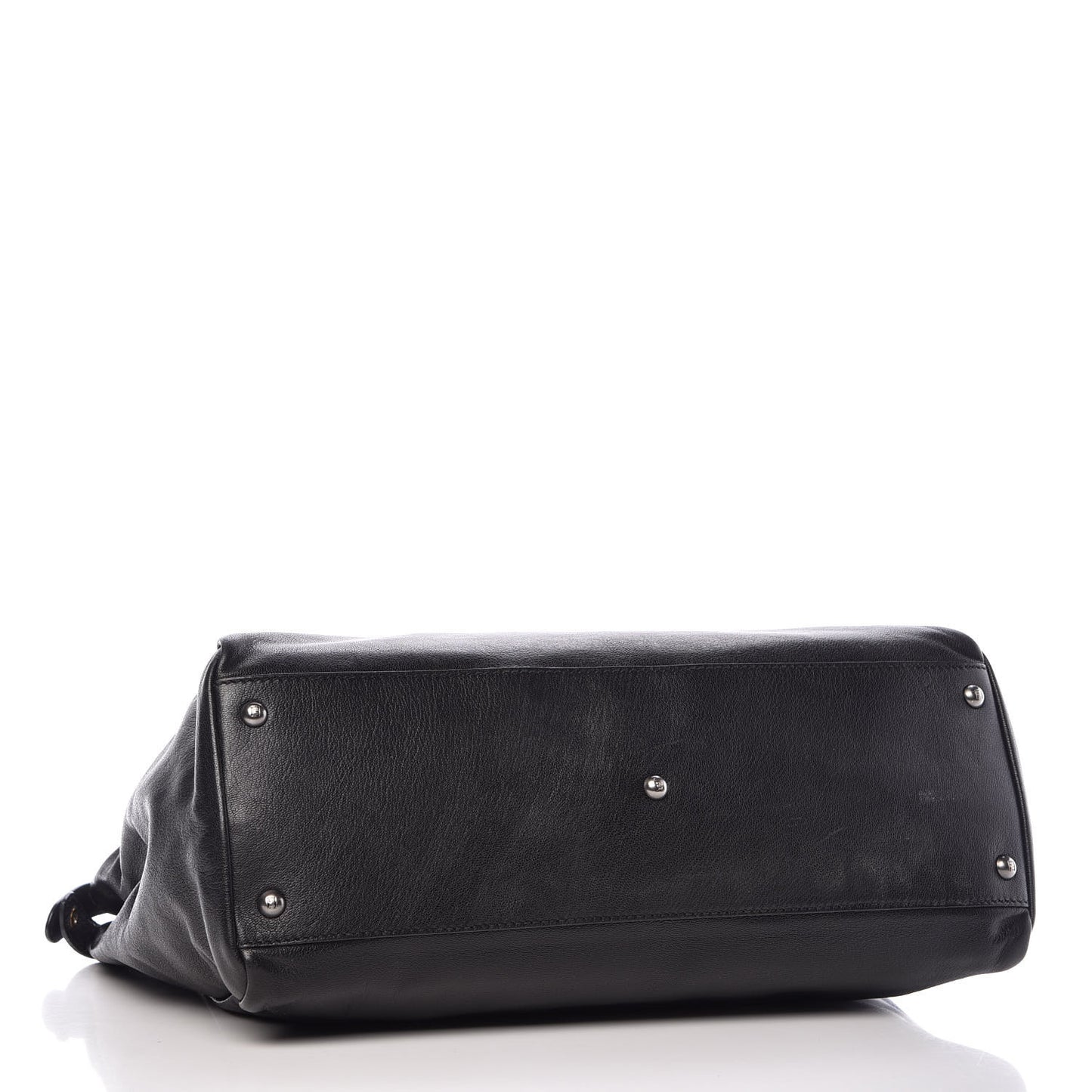 Goatskin Large Peekaboo Iconic Satchel Black Lampone