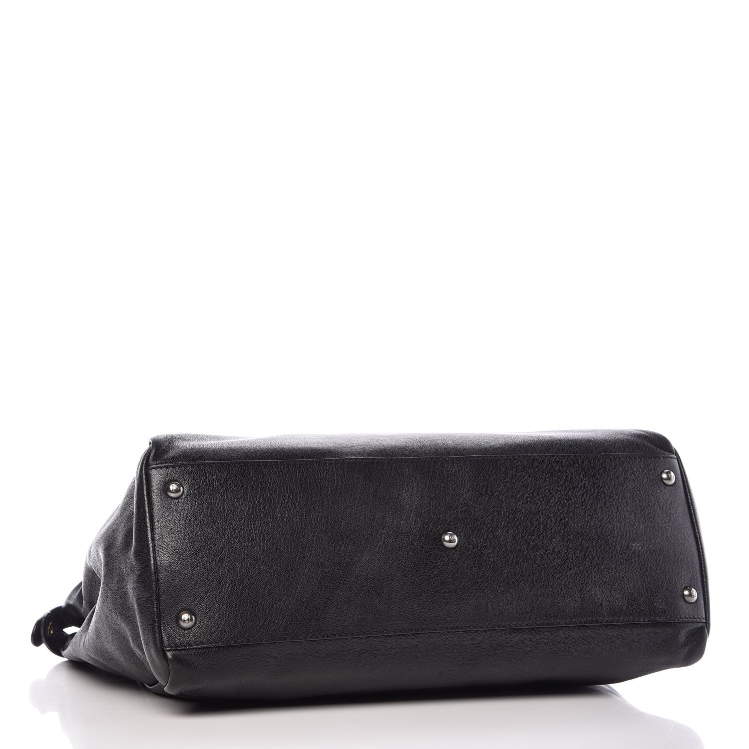 Fendi Goatskin Large Peekaboo Iconic Satchel Black Lampone 5 of 25