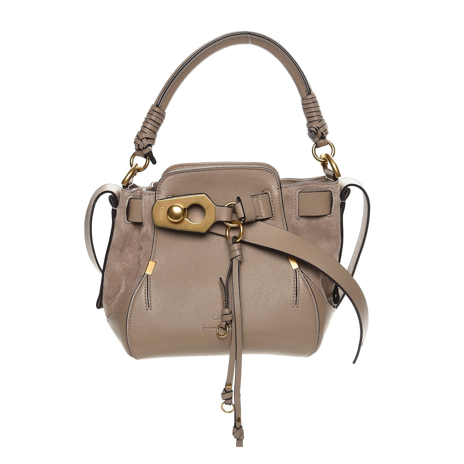 Chloe Suede Calfskin Small Owen Bucket Bag Motty Grey 1 of 7