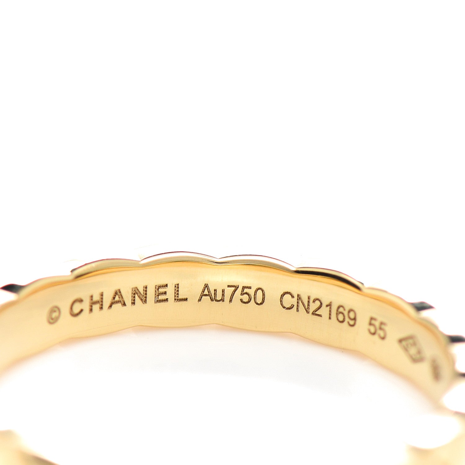 Chanel 18K Yellow Gold Mini Coco Crush Ring 54 7 4 of 5