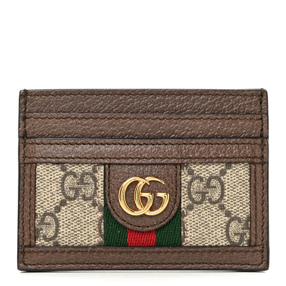 Gucci GG Supreme Monogram Ophidia Card Holder Brown 1 of 9