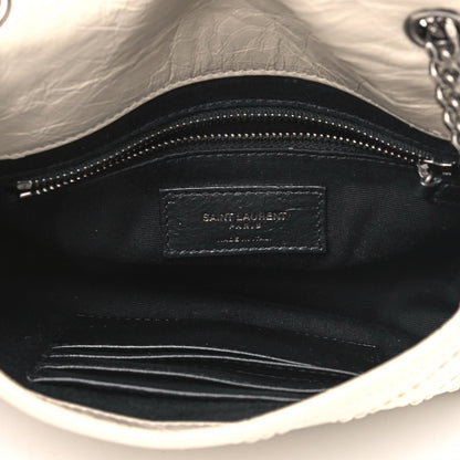 Saint Laurent Crinkled Calfskin Matelasse Monogram Niki Chain Wallet Crema Soft 4 of 5