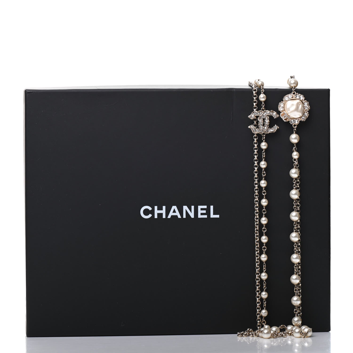 Chanel Pearl Crystal Camellia Express Multistrand Necklace Gold 12 of 12