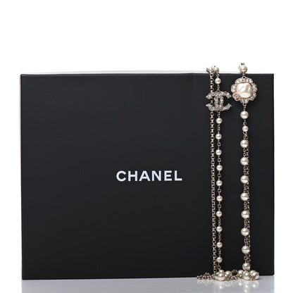 Chanel Pearl Crystal Camellia Express Multistrand Necklace Gold 12 of 12