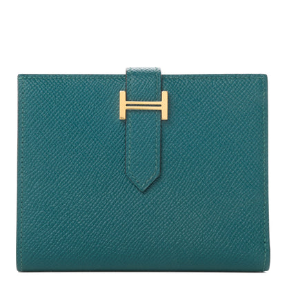 Hermes Epsom Bearn Compact Wallet Vert Bosphore Deep Blue 1 of 9