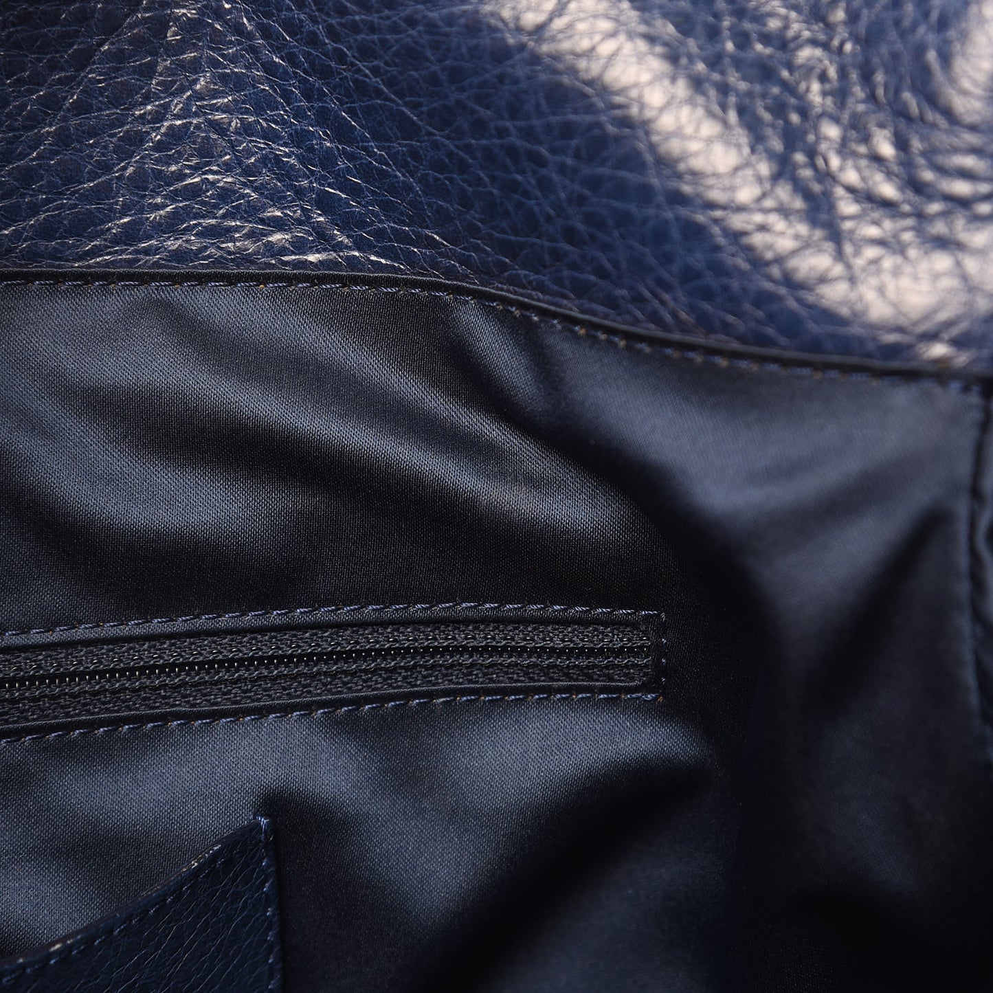 Glazed Calfskin Stitched XL On The Road Flap Blue