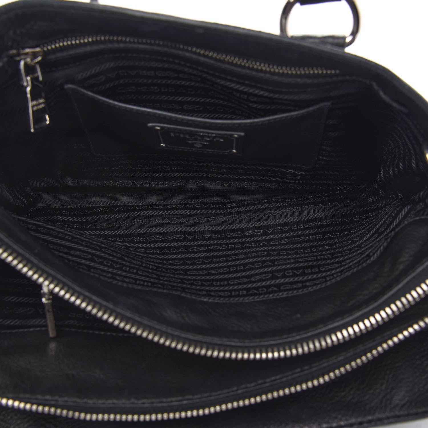 Prada Vitello Daino Tote Black 5 of 9