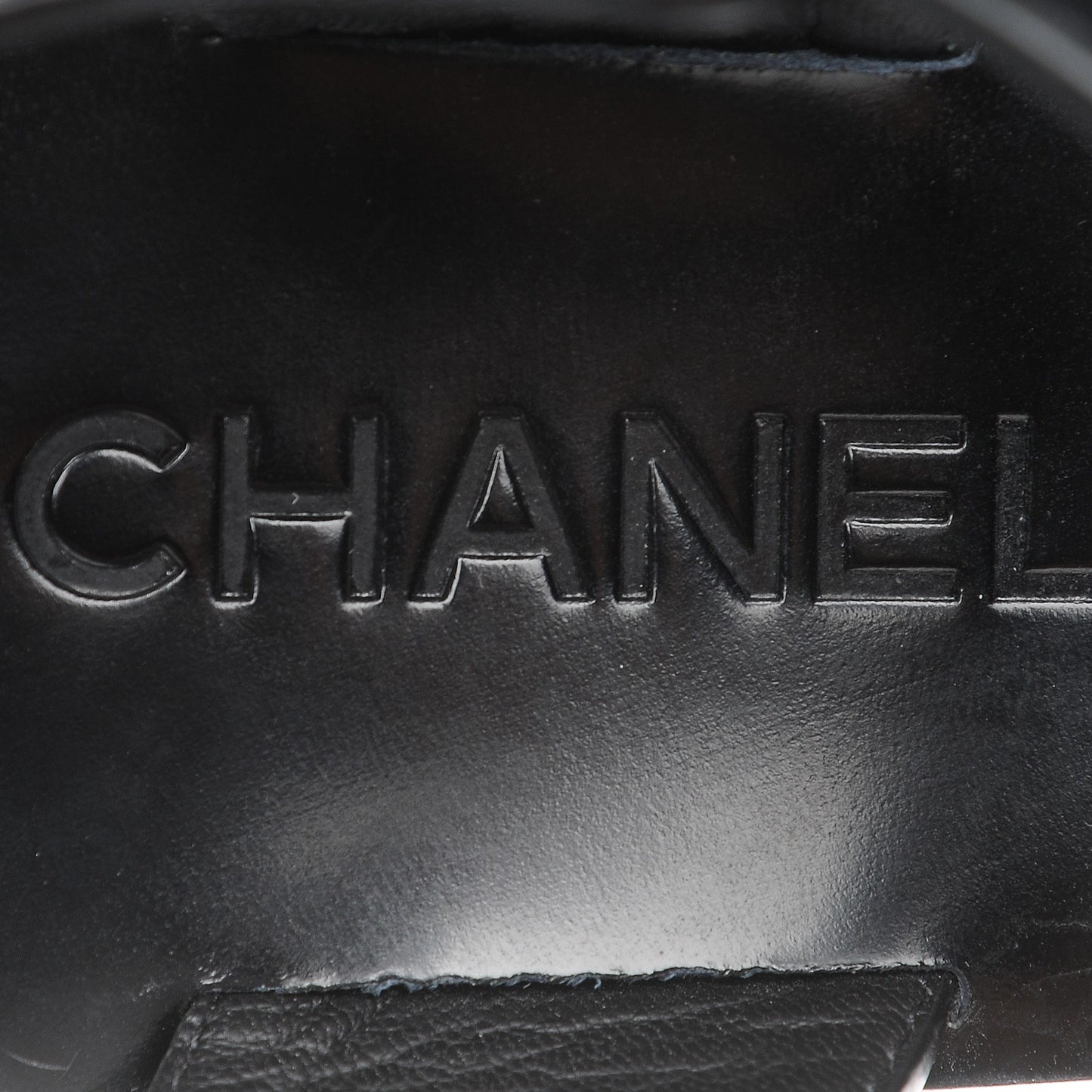 Calfskin Chain Flat Sandals 37.5 Black
