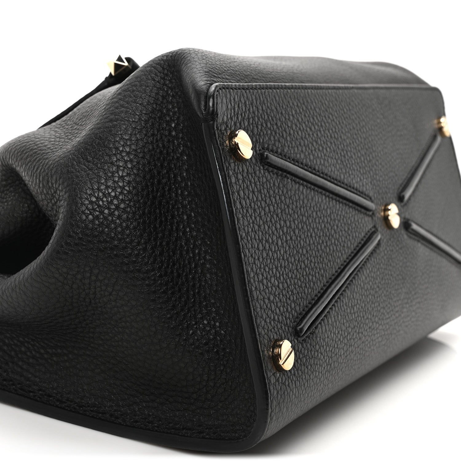 Valentino Garavani Pebbled Calfskin Large JoyLock Satchel Black 8 of 9