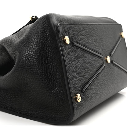 Valentino Garavani Pebbled Calfskin Large JoyLock Satchel Black 8 of 9