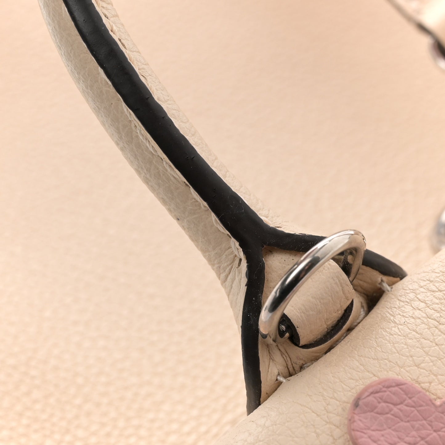 Calfskin Flowers Lockme Mini Backpack Creme