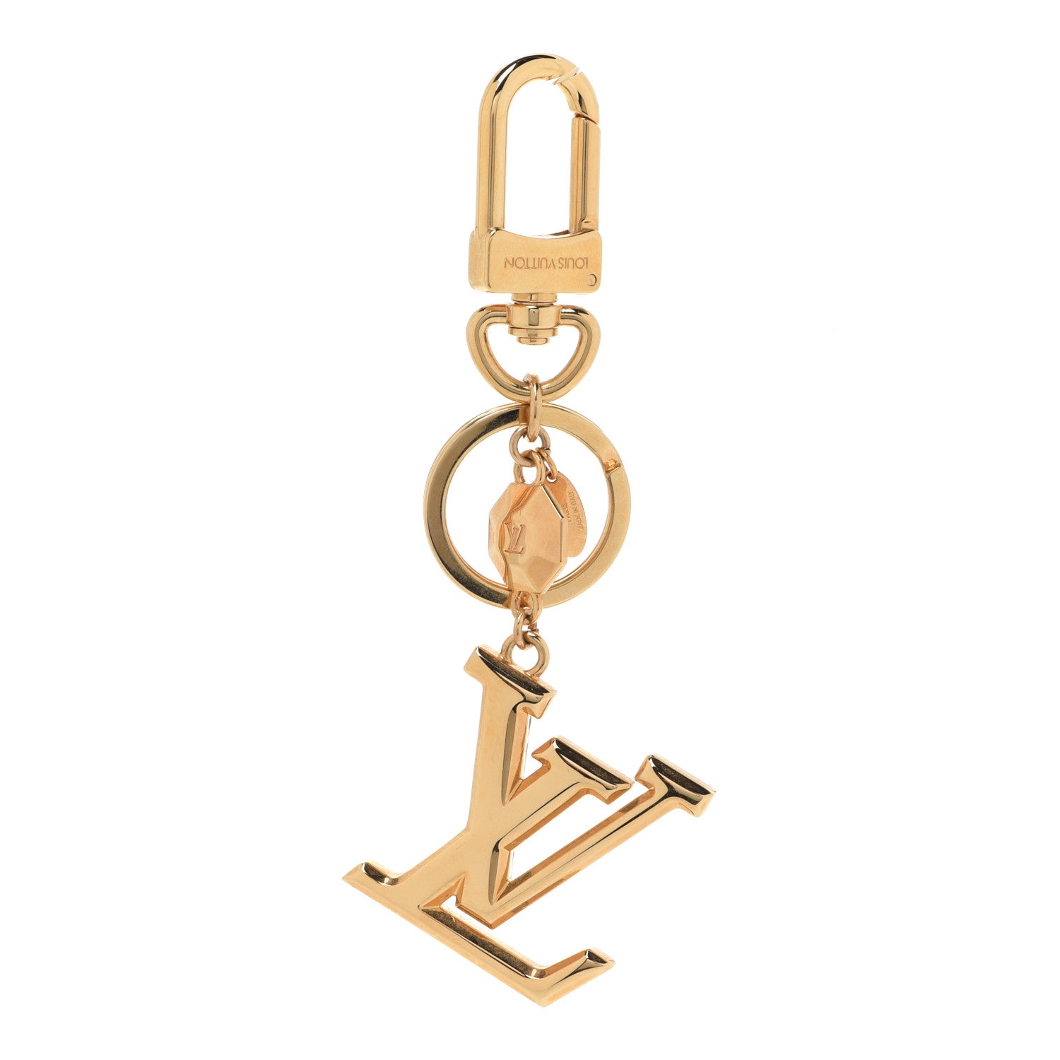 Louis Vuitton LV Facettes Bag Charm Key Holder Gold 1 of 6