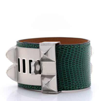Hermes Lizard Collier De Chien CDC Bracelet T3 Vert Moyen 2 of 6