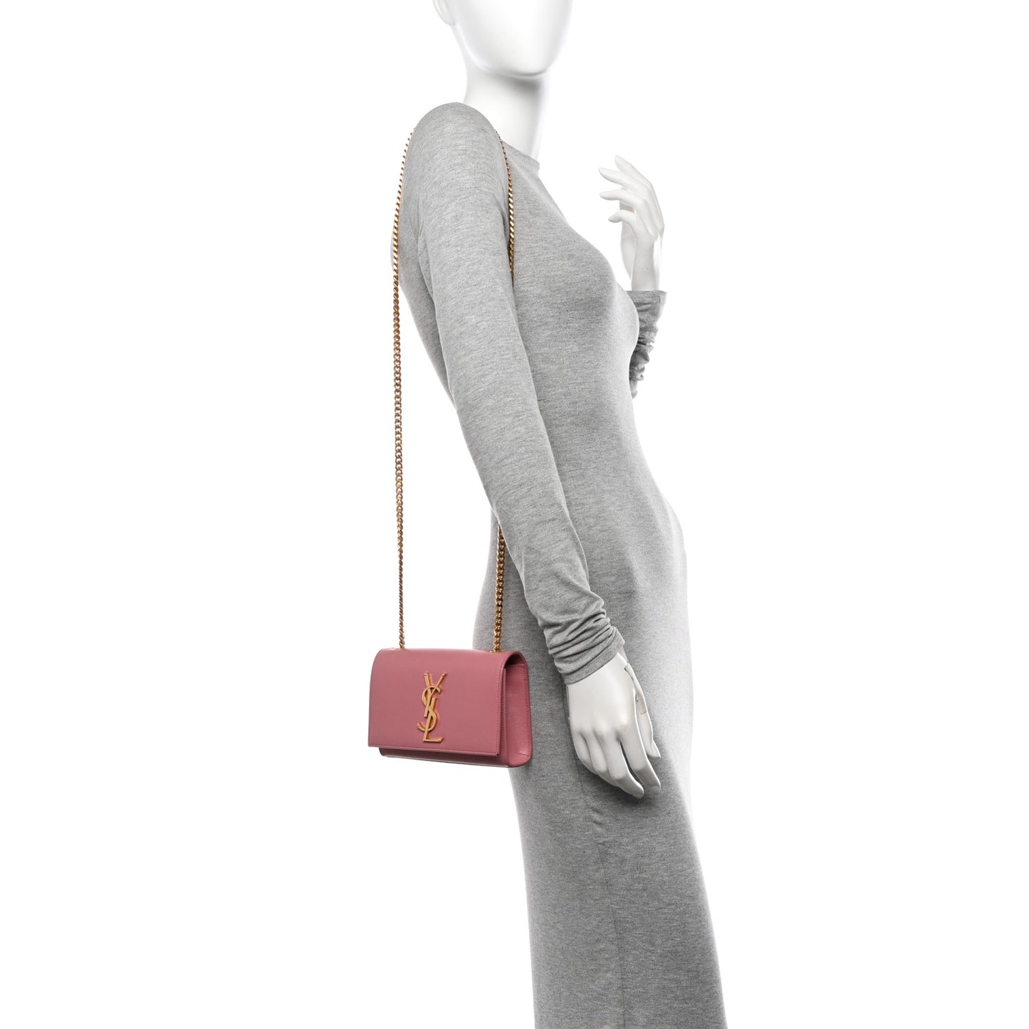 Grain De Poudre Small Monogram Kate Satchel Dark Rose