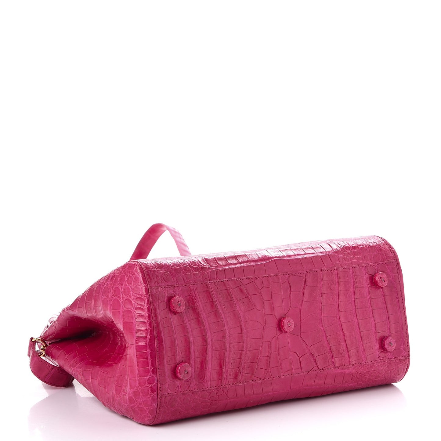 Crocodile Medium Satchel Fuchsia