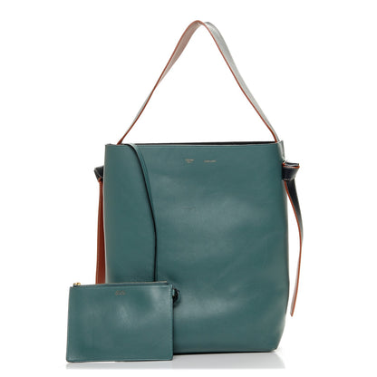 Celine Shiny Smooth Calfskin Small Twisted Cabas Green Smoke Pale Blue 1 of 7