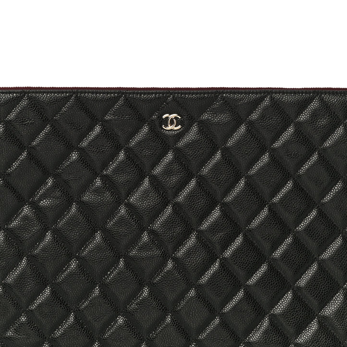 Caviar Quilted Large Cosmetic Case Black