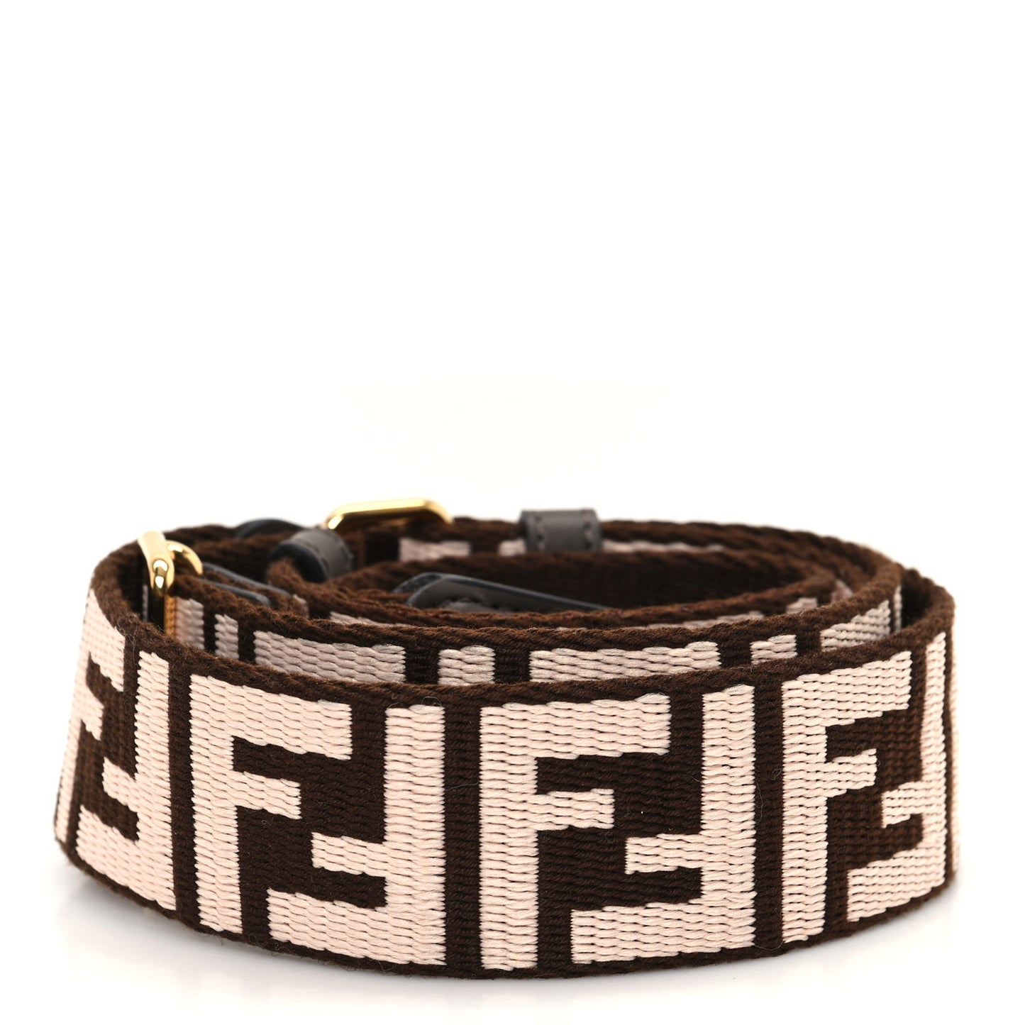 Ribbon Vitello Century FF 1974 Embroidered Adjustable Strap You Fango Rosa Confetto Chocolate