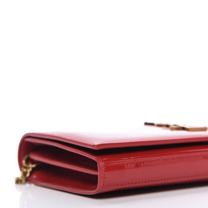 Saint Laurent Patent Calfskin Monogram Kate Wallet On Chain Red 6 of 9