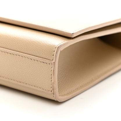 Saint Laurent SAINT LAURENT Grain De Poudre Classic Monogram Cassandre Clutch Nude Powder 9 of 10
