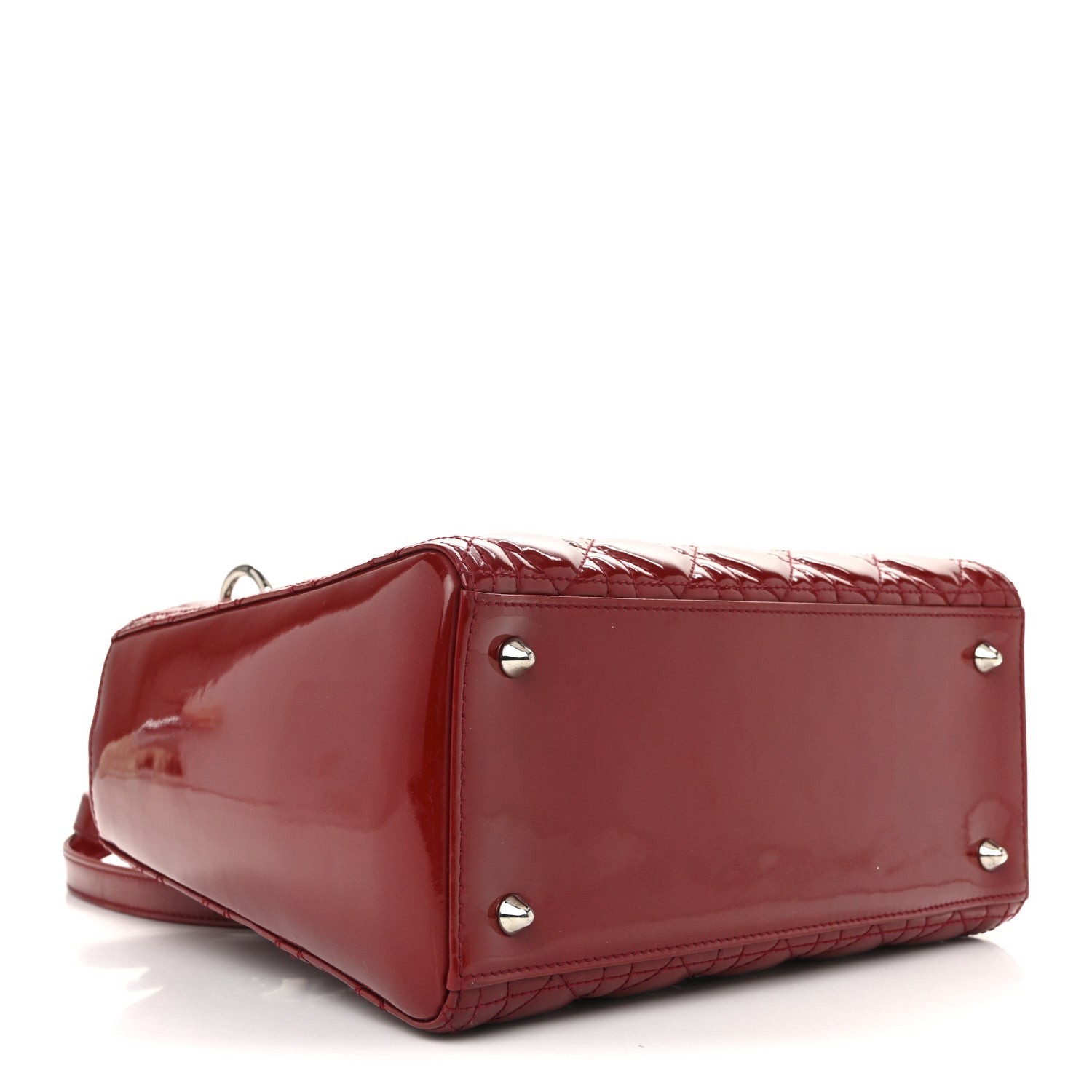 Christian Dior Patent Cannage Medium Lady Dior Red 4 of 15