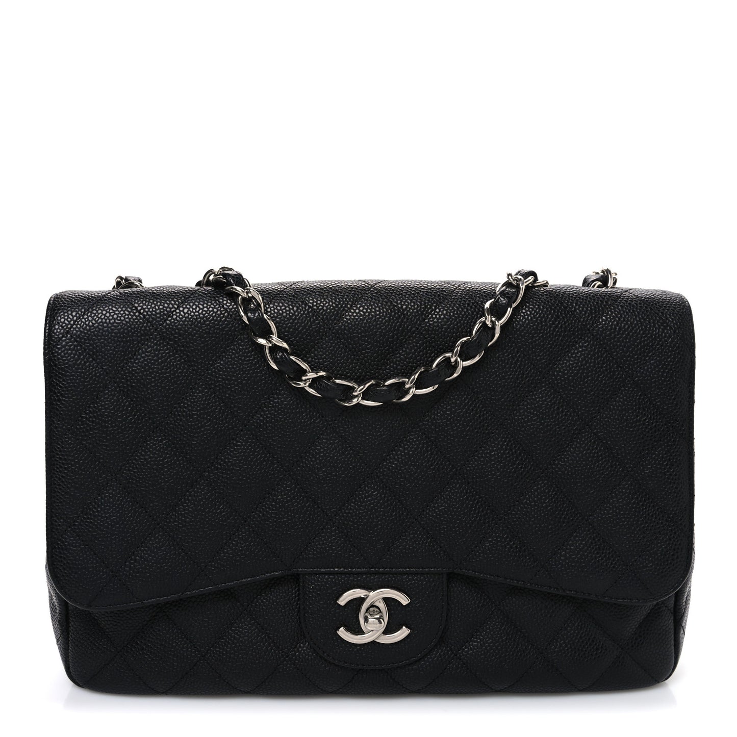 Caviar Quilted Jumbo Single Flap Black