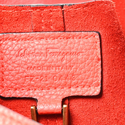 Salvatore Ferragamo Calfskin Gancini Margot Hobot Candy Apple Red 6 of 9
