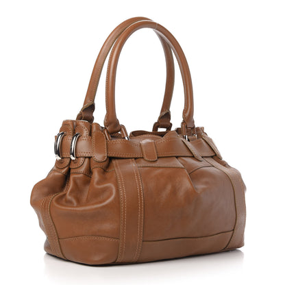 Burberry Calfskin Logo Embossed Large Beaton Brown 3 of 11