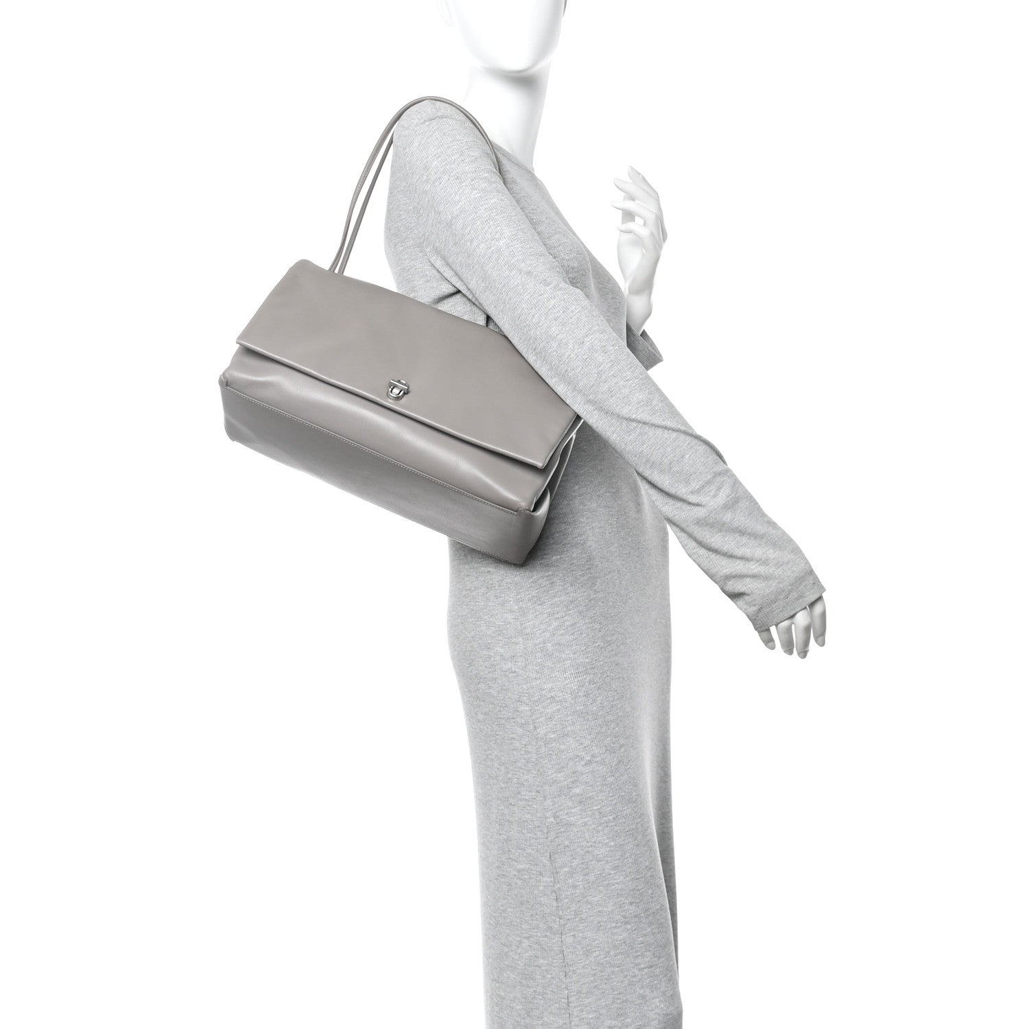 Marc Jacobs Calfskin Large Dual Shoulder Bag Cement 2 of 12