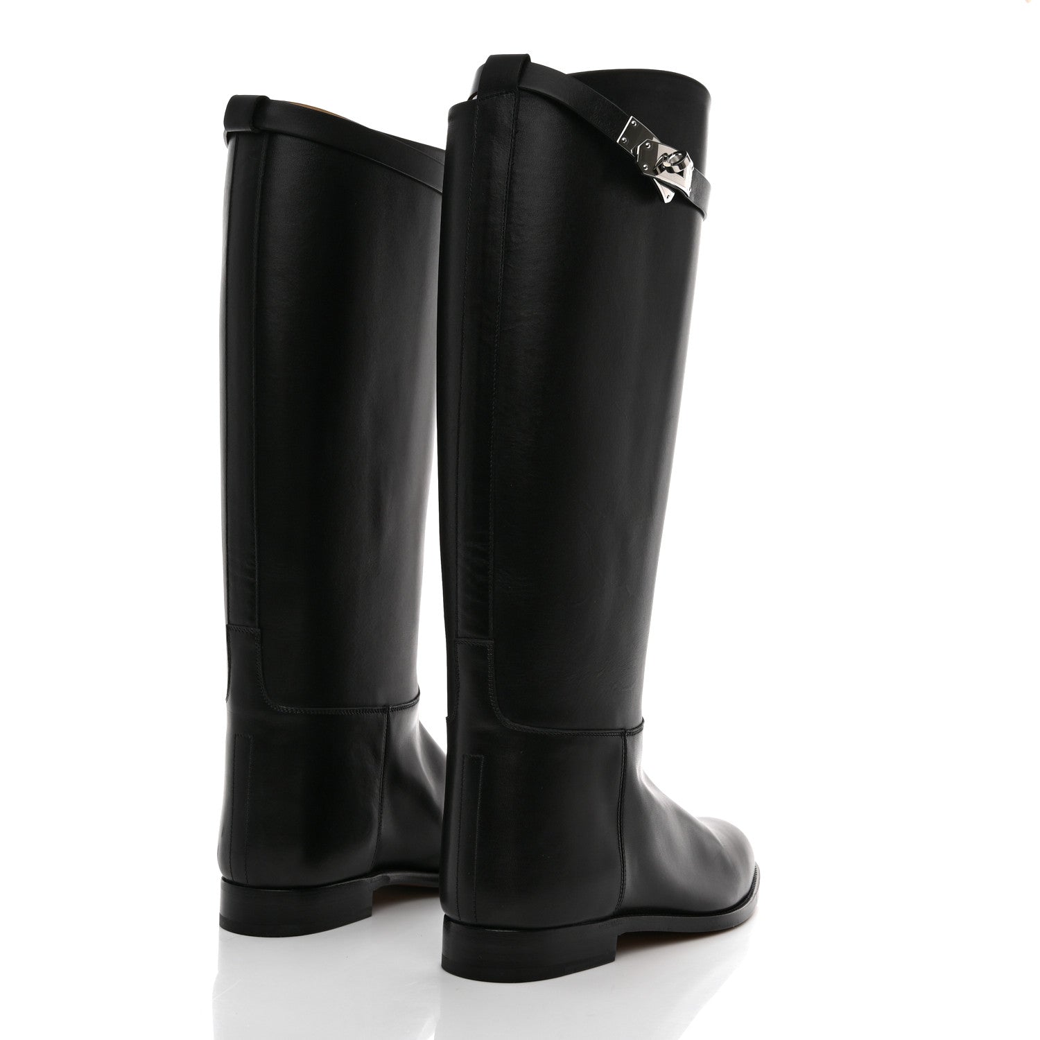 Hermes Box Kelly Jumping Boots 40 Black 4 of 8