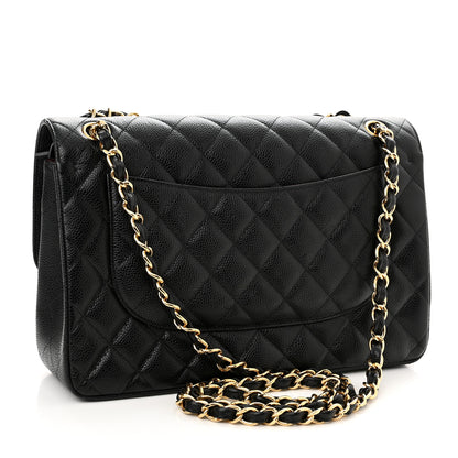 Chanel Caviar Quilted Jumbo Double Flap Black 3 of 11