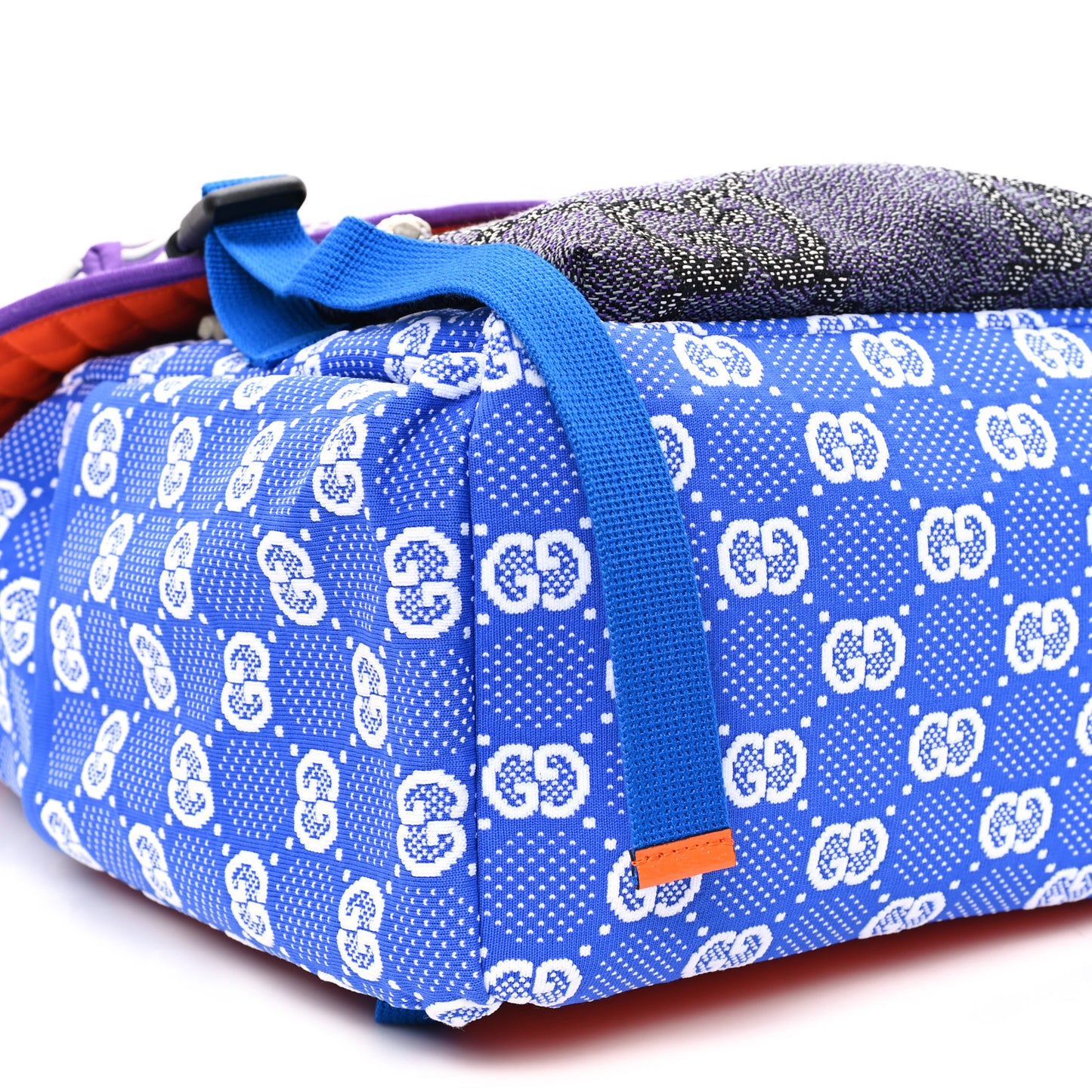 Jersey GG Monogram All Over Pan Sport Double Buckle Backpack Blue Purple Multicolor