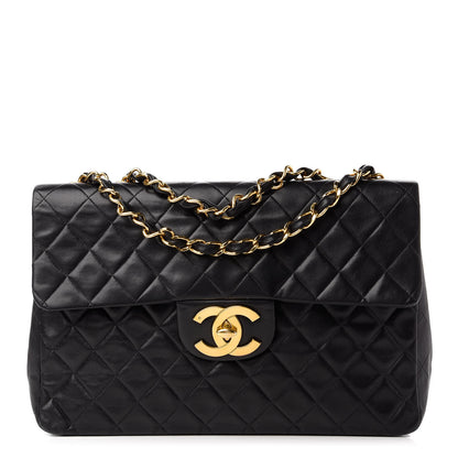 Chanel Lambskin Quilted XL Jumbo Single Flap Black 1 of 10