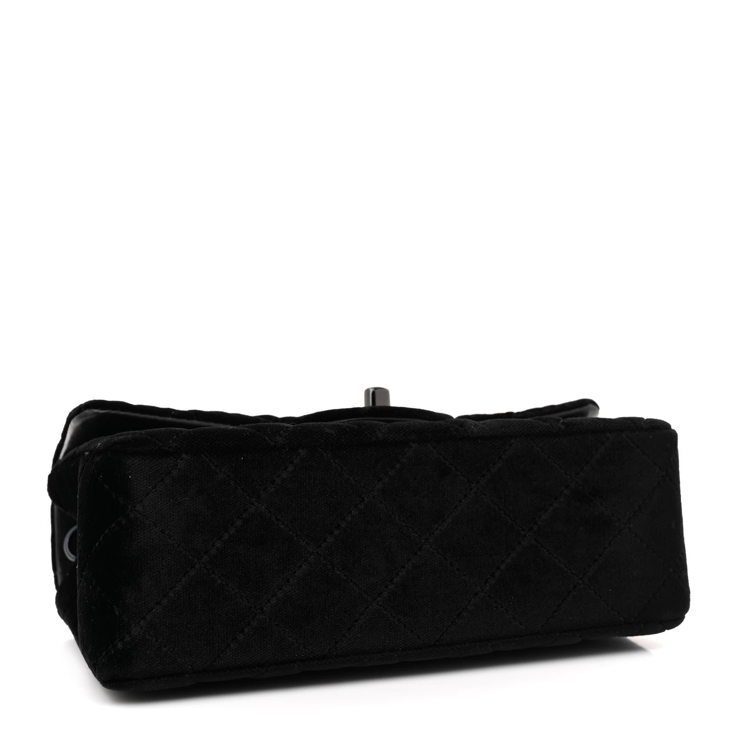 Chanel Velvet Quilted Mini Rectangular Flap So Black 4 of 13