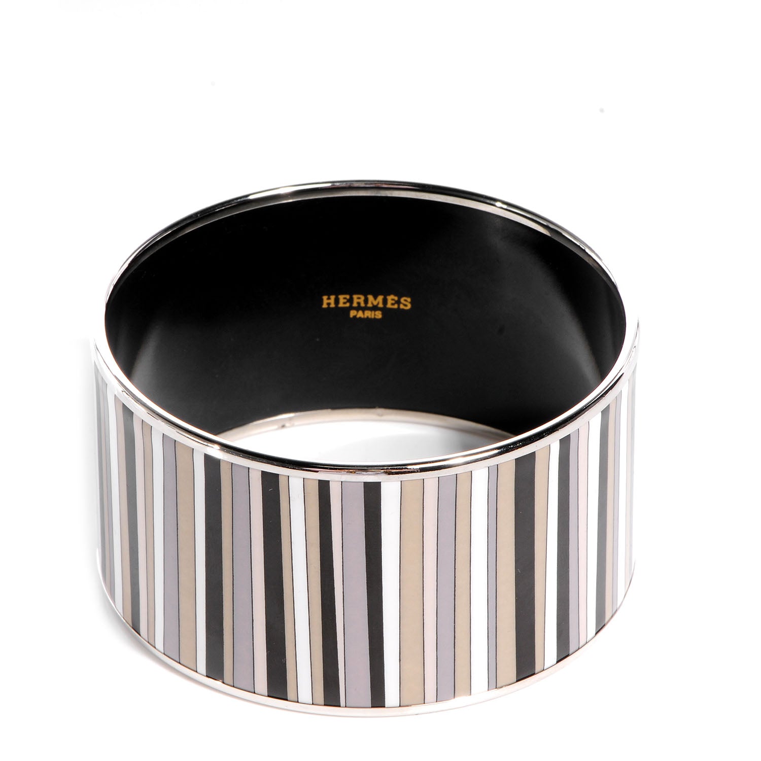 Hermes Enamel Printed Stripes Extra Wide Bracelet 70 1 of 6