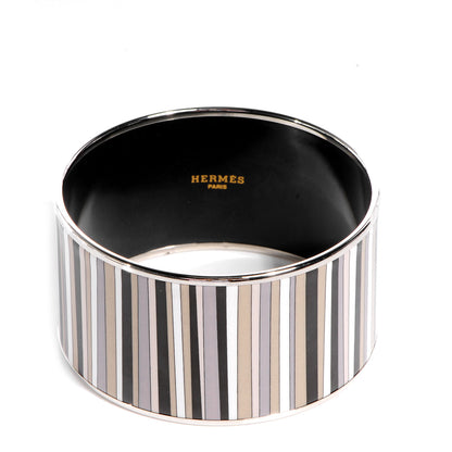 Hermes Enamel Printed Stripes Extra Wide Bracelet 70 1 of 6