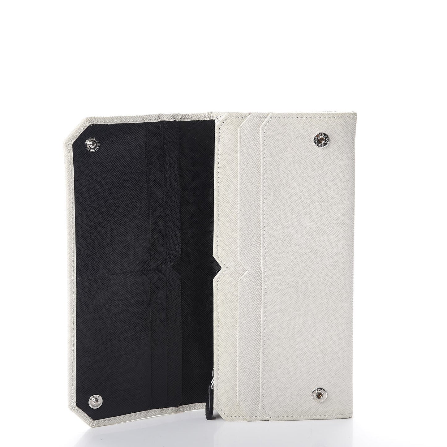 Saffiano Corner Continental Flap Wallet Talco Black