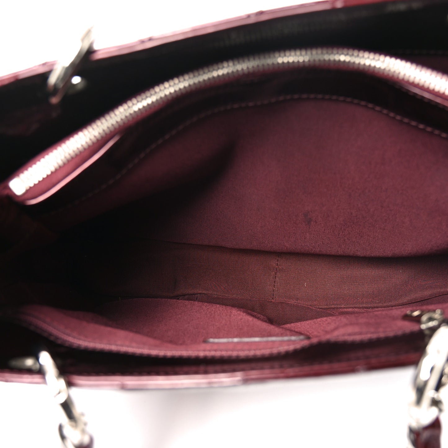 Patent Quilted Grand Shopping Tote GST Dark Bordeaux