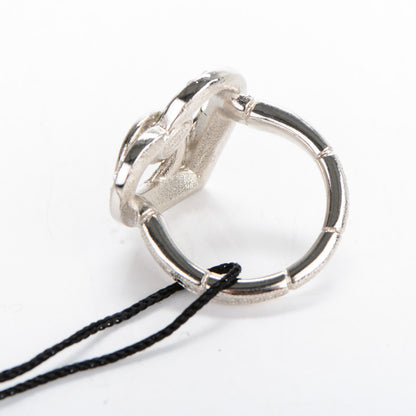 Chanel Crystal CC Ring 7 Silver Blue 3 of 5
