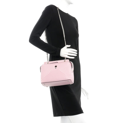 Fendi Shiny Nappa Trapuntata Small DotCom Click Chain Satchel Peonia 2 of 9