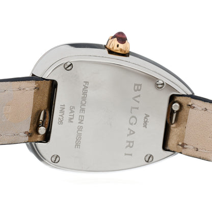 Bulgari Stainless Steel 18K Rose Gold Patent Diamond Bezel Mother of Pearl 20mm Serpenti Double Wrap Quartz Watch 4 of 5