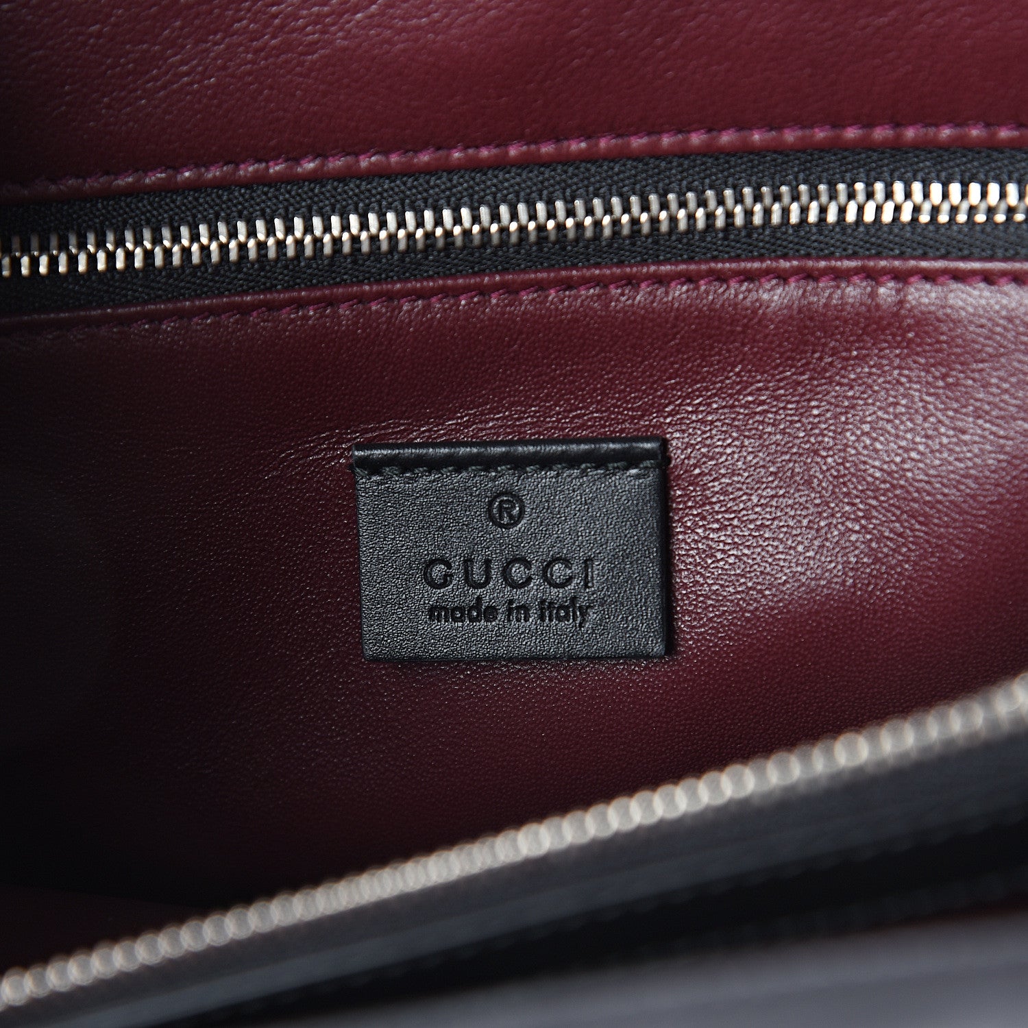 Gucci Smooth Calfskin Diagonal Striped Medium Zumi Top Handle Bag Black Beige 5 of 8