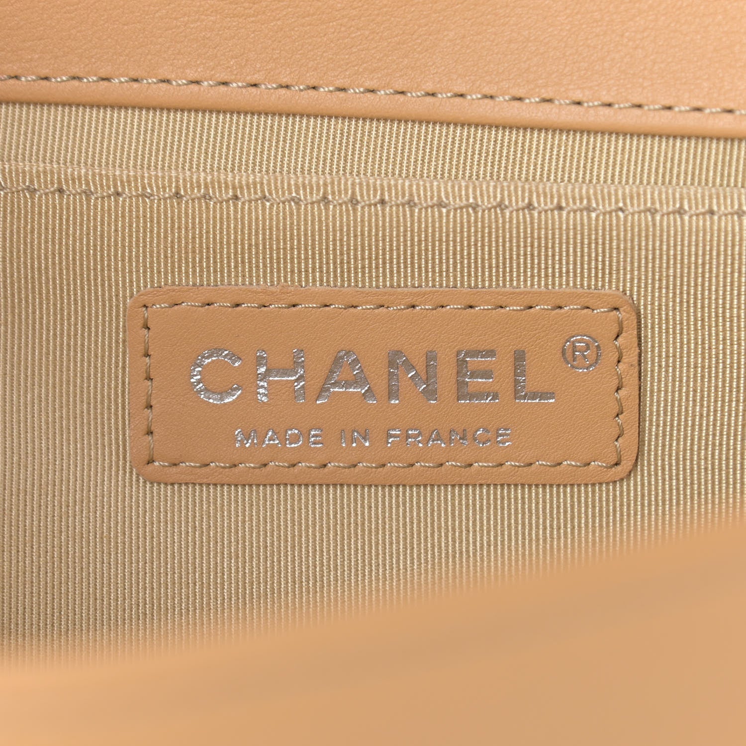 Chanel Calfskin Chevron Quilted Medium Boy Flap Beige 6 of 11