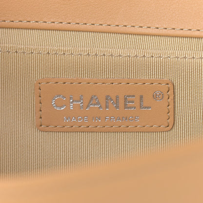 Chanel Calfskin Chevron Quilted Medium Boy Flap Beige 6 of 11