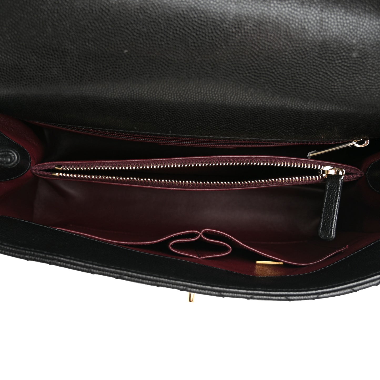 Caviar Quilted Small Coco Handle Flap Black