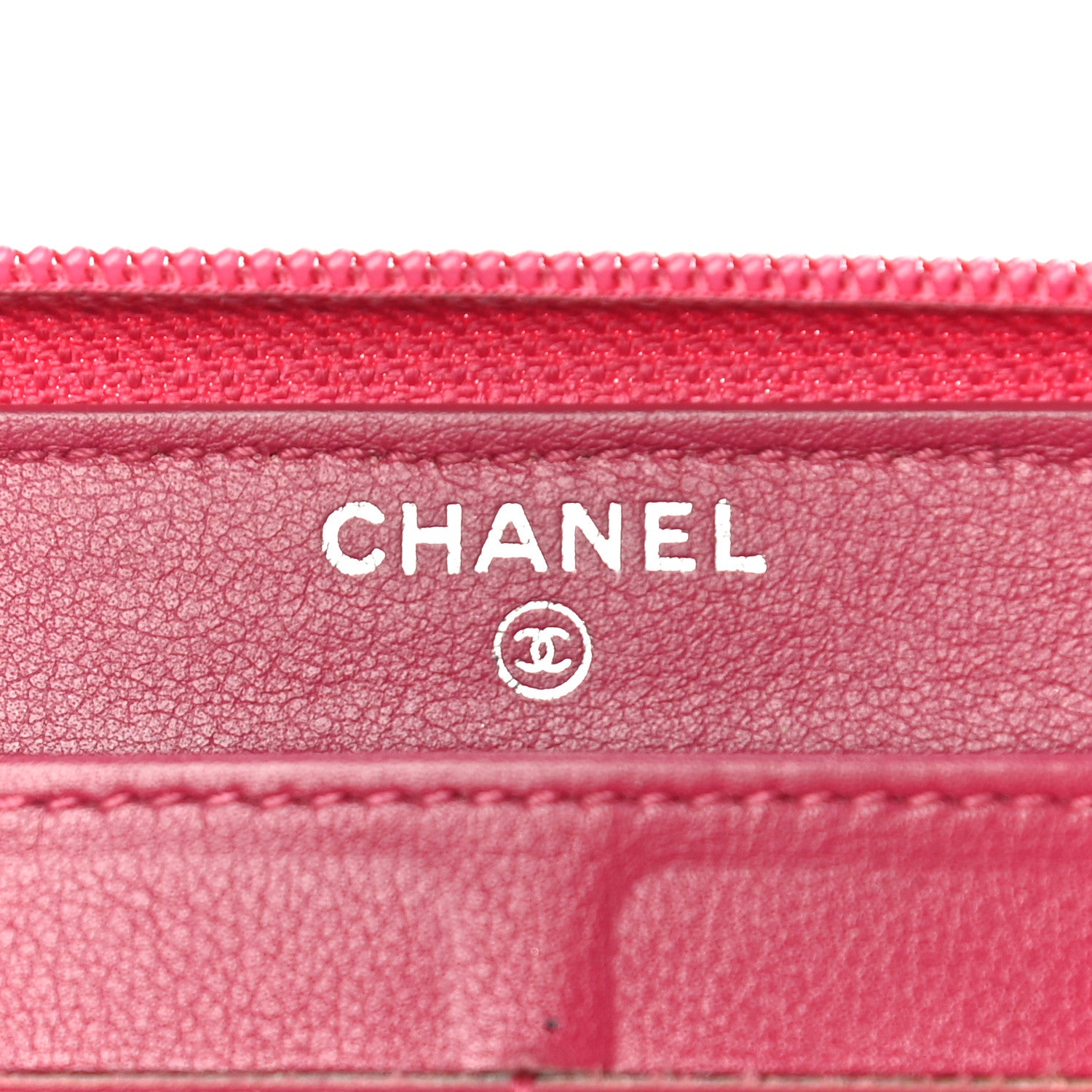 Chanel Patent Camellia Embossed Large Gusset Zip Around Wallet Pink 9 of 15